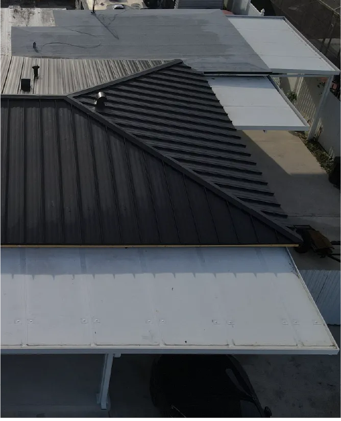 Applying roofing material
