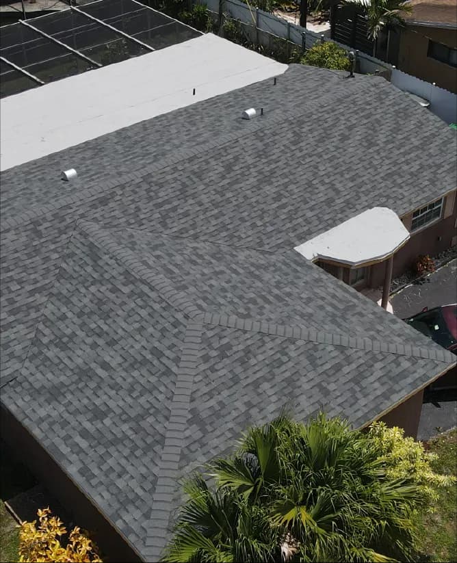 Finished residential roof